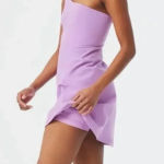 Outdoor Voices NWT  One Shoulder Dress Built-In Shorts Liner Lavender Sz Large Photo 0