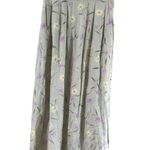 Sag Harbor A Line Skirt Light Green Floral Purple Photo 7