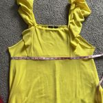 BOOHOO Bright Yellow Ruffle Sleeve Mini Dress | Size 24 Photo 7