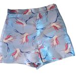 Alice + Olivia Heath High-Waist Bird-Print Satin Shorts Size 0 Photo 2