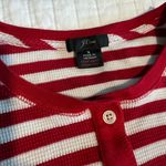 J.Crew  Christmas Pajamas Red Striped Thermal Set Small Photo 2