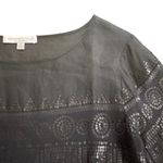 Adrienne Vittadini  black 3/4 sleeve dress blouse embellished small Photo 5