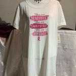 LuLaRoe Liv White Breast Cancer Shirt Photo 0