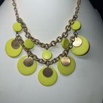 Boho Gold Tone and Neon Disc Statement Bib Necklace Photo 0