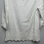 FDJ Women's Garden Core Peasant Coastal Embroidered Crochet Vacation Top Size 4 White Photo 7