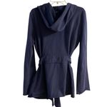 Lucky Brand Lotus hooded belted jingo wrap cardigan navy blue Large Photo 2