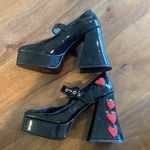 Black and Red Patent Leather Heels with Mary Jane Design Size 9 Photo 2