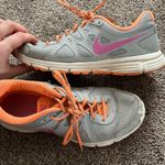 Nike  Gray and Orange Athletic Training Shoes Photo 4