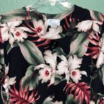 Deadstock Vintage Floral Shirt Jacket Long Sleeve Tropical Orchid Print Pink Photo 2