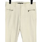 ZARA  Mid Rise Ankle Zip Pocket Detail Stretch Skinny Legging Pants S White #3249 Photo 2