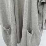 Anthropologie DONNI Ribbed Open Front Cardigan Pockets Light Grey One Size OSFA Photo 6