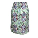 Talbots Skirt Womens 12 Green Blue Kaleidoscope Floral Lined Preppy Classic Boho Photo 4