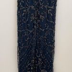 Pisarro Nights Beaded Mesh Column Gown Dark Navy 6 NWOT Photo 12