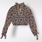 Free People  All Dolled Up Floral Mesh‎ Cropped Long Sleeve Womens M Boho Photo 0