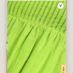 Lulus NWOT  Dreamgirl‎ Lime Green Pleated Tie Shoulder Babydoll Mini Dress MEDIUM Photo 3