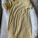 Everlane Yellow White Striped Tee Shirt Dress Photo 1