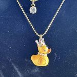 Betsey Johnson Vintage Dollhouse Rubber Ducky Duck Earrings And Necklace RARE Photo 0