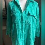 L'Agence L’agence Cameron Long Shirt Dress Women's Pop Green Linen Size XS Photo 1