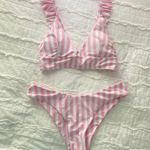 Zaful Pink And White Striped Bikini Set Photo 0