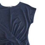 Mango  Twist Front Dress Casual Stretch Elegant Dark Blue Dress XS‎ Photo 7