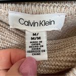 Calvin Klein  Tan Beige Cowl Neck Casual Knit Ribbed Sweater Size Medium Photo 2