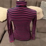 Ralph Lauren LAUREN Fuchsia & Navy Blue Striped Turtleneck Sweater Size Medium Photo 3