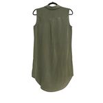 Equipment Silk Olive Green Sleeveless Shirt Mini Dress MEDIUM Photo 2