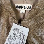 Abandon Size Medium Italian Shine Coated Leather In a Caramel Color w/Pockets Tan Photo 9