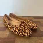 Beek Womens Calf Hair Cheetah Flats 11 Brown Leather Slip On Designer Photo 2