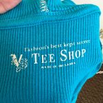 Vintage Ribbed Hoodie Top Y2K 2000s Glam Indie Sleaze Blue Small Photo 4