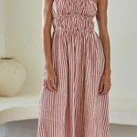 By Together  NWT Myley Tube Dress Strapless Maxi Cotton Linen Blend M Photo 0