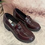 Dirty Laundry  Burgundy Patent Faux Leather Chunky Heeled Loafers Women’s Sz 10 Photo 1