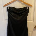 Strapless satin black Dress Photo 2