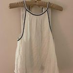 ZARA  adorable flowy white tank blouse with black embroidered detail size S Photo 0