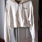 True Religion Brand Jeans cropped hoodie sweatshirt in beige/khaki size medium. Photo 0