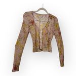 We The Free Free People Angelina Bohemian Festival Sheer Floral Lace Cropped Top S Photo 4