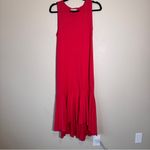 ZARA  Red Sleeveless High Low Ruffled Midi Dress Womens S Casual Holidays Stretch Photo 7
