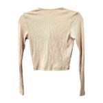 Outdoor Voices  Ribbed Button Front Crop Top Oatmeal‎ Small Photo 2