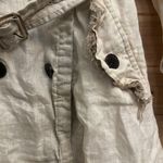 ALLSAINTS  Size 8 100% Linen Harlequin Button Front Trench Coat Lagenlook Photo 5