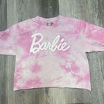 Women’s Barbie Pink Tie Dye Cropped Shirt Size Small Photo 0