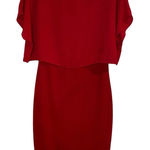 Lulus Womens Size Large Red Chiffon Sheer Overlay Party Mini Dress Holiday Photo 0