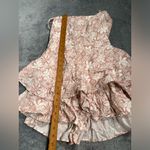 Selfie Leslie  pink floral Alexandria square neckline tie back romper small Photo 12