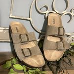 Sonoma Genuine Suede Slides Taupe Sandals  Womens 6 Artwork New Double Strap Photo 7