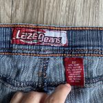 Y2K Lazer Womens Pin‎ Stripe Blue Jeans Flared Double Button Teens Size 22 Vtg Photo 2