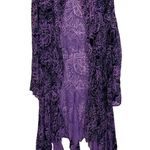VINTAGE ROSE Velvet Beaded Goddess Kimono Burnout Pointed Flare Cut Hem OS Purple Size undefined Photo 2