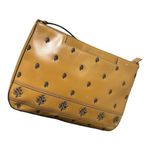 Adrienne Vittadini  Vintage tan top handle purse leather blue embroidered…​ Photo 5