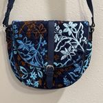 Vera Bradley  Java Flora Slim Saddle Bag Crossbody Adjustable Quilted Casual Photo 2
