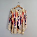 JM Collection Petite Colorful Color Block Top L Photo 1