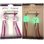 Betsey Johnson Ghost Glow in the Dark Dangle Earrings Pink White Photo 4