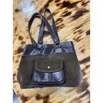 Eddie Bauer Vintage  Brown Leather M Sized‎ Satchel Purse Western City Classic Photo 4